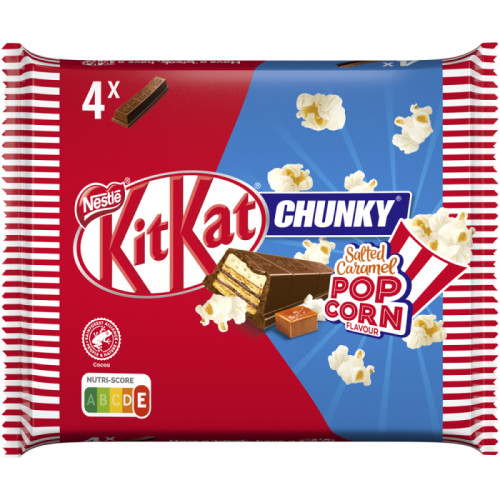 KITKAT CHUNKY Salted Caramel Popcorn smaak 4pack